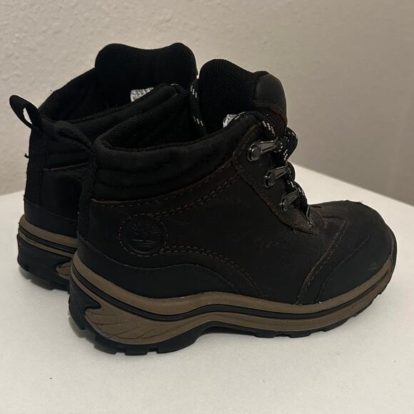 Timberland Toddler 9 Brown Black Hiking Boots Unisex Outdoor Leather Gorpcore - Picture 3 of 8